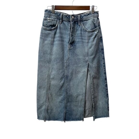 NWOT Free People Mambo Denim Midi Skirt Size 27 - Picture 4 of 16